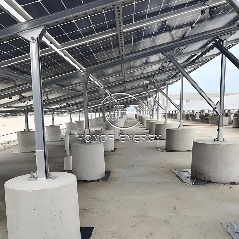 Concrete Steel Solar Flat Roof Mount